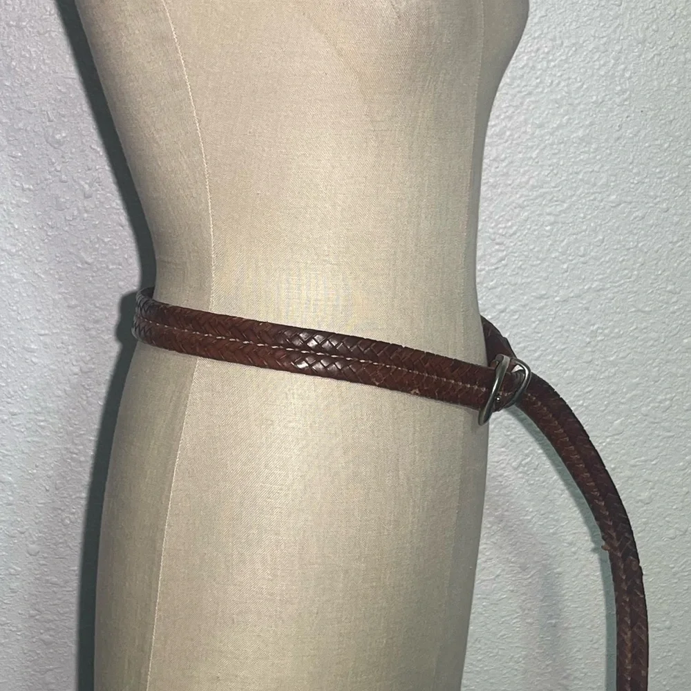 Coach vintage Braided Brown Leather Belt size 40”